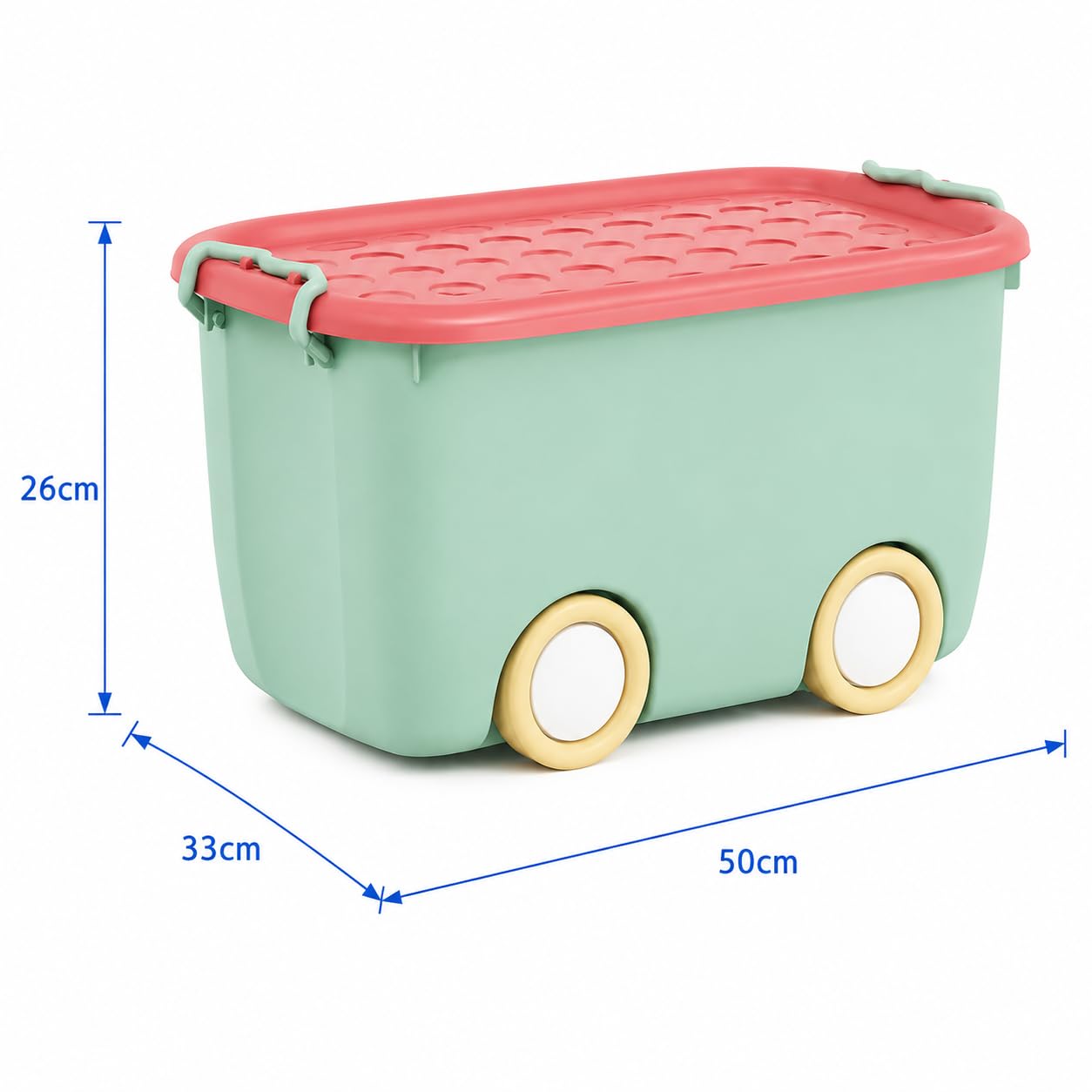 JD FRESH 25 Litre Rolling Toy Storage Box/Colorful Car-Shaped Kids Toy Storage Organizer/Large Size Plastic Storage Box with Wheels & Handle/Stackable Storage Container Box (Pack of 3, Multicolor)
