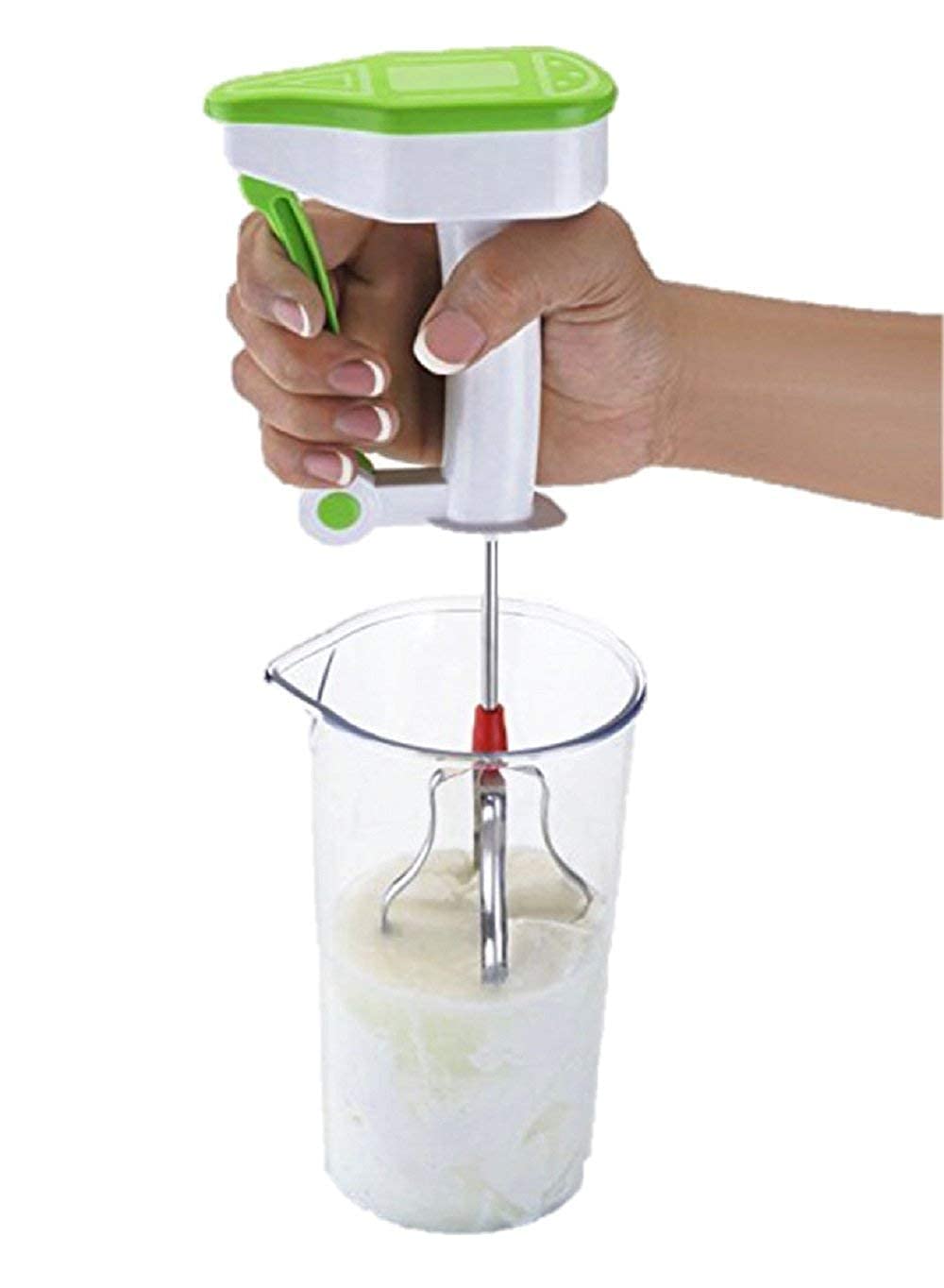 Manual Stainless Steel Egg Whisk Blender Non Electric Hand Mixer for Baking Cooking Whipping and Everyday Kitchen Preparation (Green)