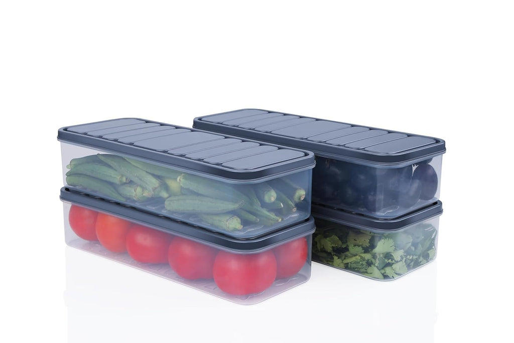 SATVIKAYA Air Tight Plastic Storage Containers Set for Kitchen | Pantry Organizers Kitchen Accessories Items,Fridge Storage Boxes | Leak-Proof, Durable, and Space-Saving (4, 2500ml) (1200 ML, 6)