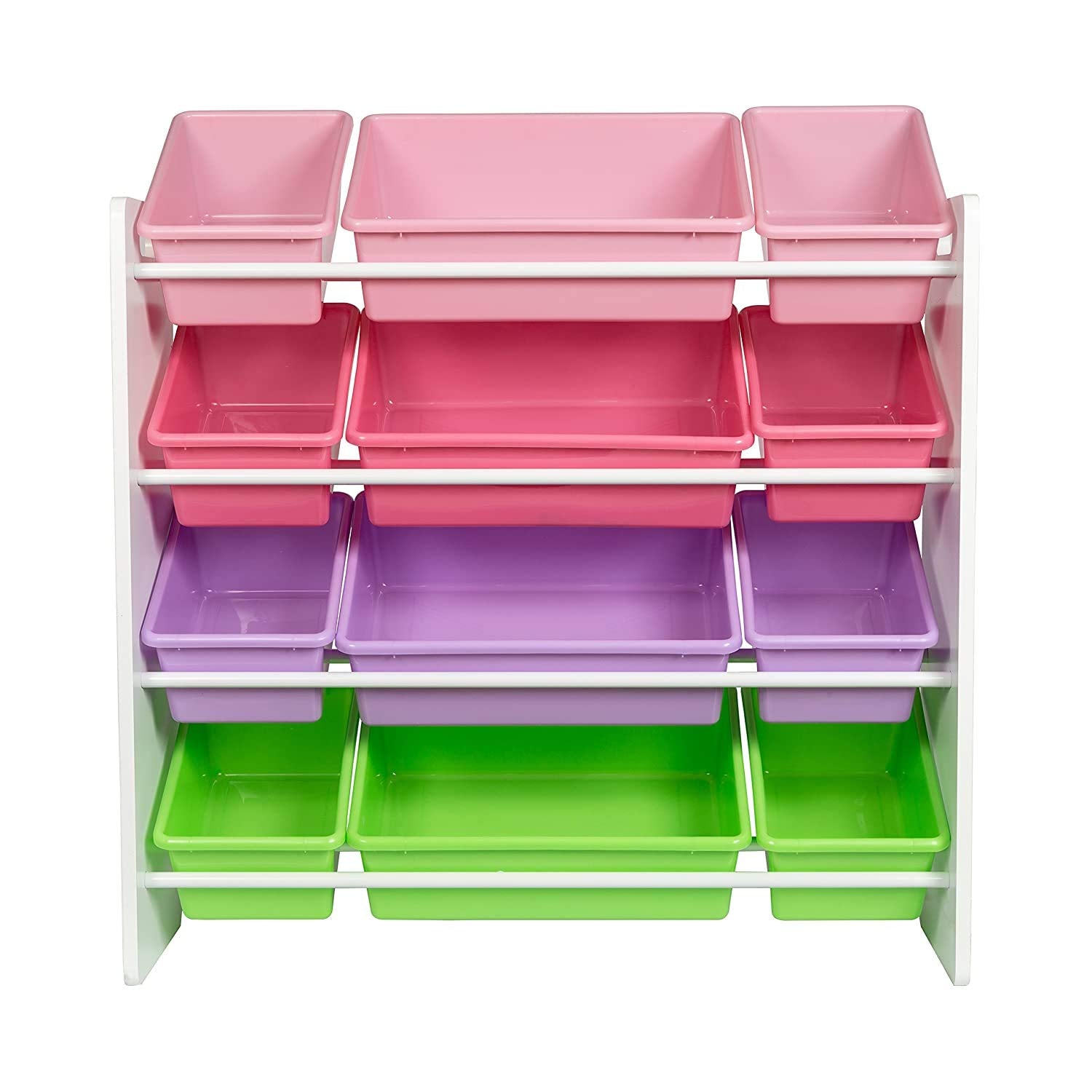 Homesmiths White Toy Storage Organizer for Kids, Set of 12 Pastel Bins Perfect for Home, Play Schools and Kindergarden