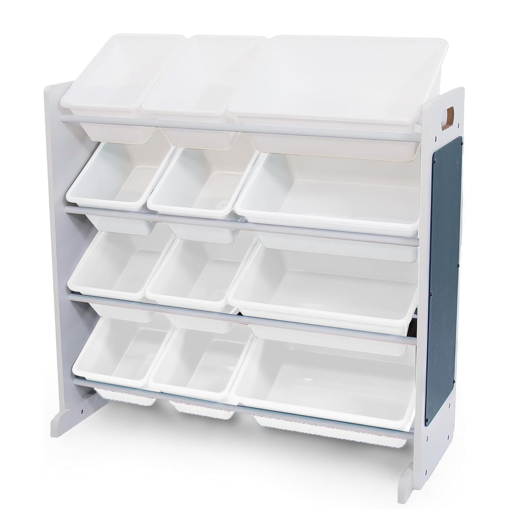 Homesmiths White Toy Storage Organizer for Kids, Set of 12 Pastel Bins Perfect for Home, Play Schools and Kindergarden