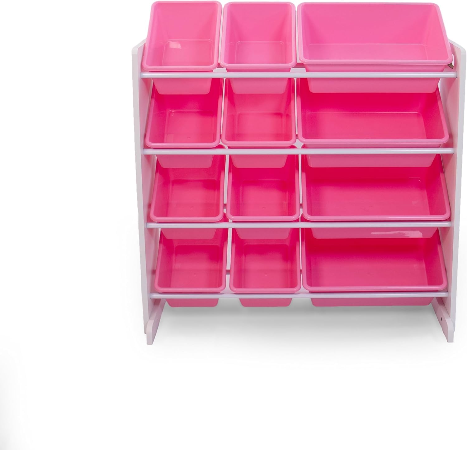 Homesmiths White Toy Storage Organizer for Kids, Set of 12 Pastel Bins Perfect for Home, Play Schools and Kindergarden