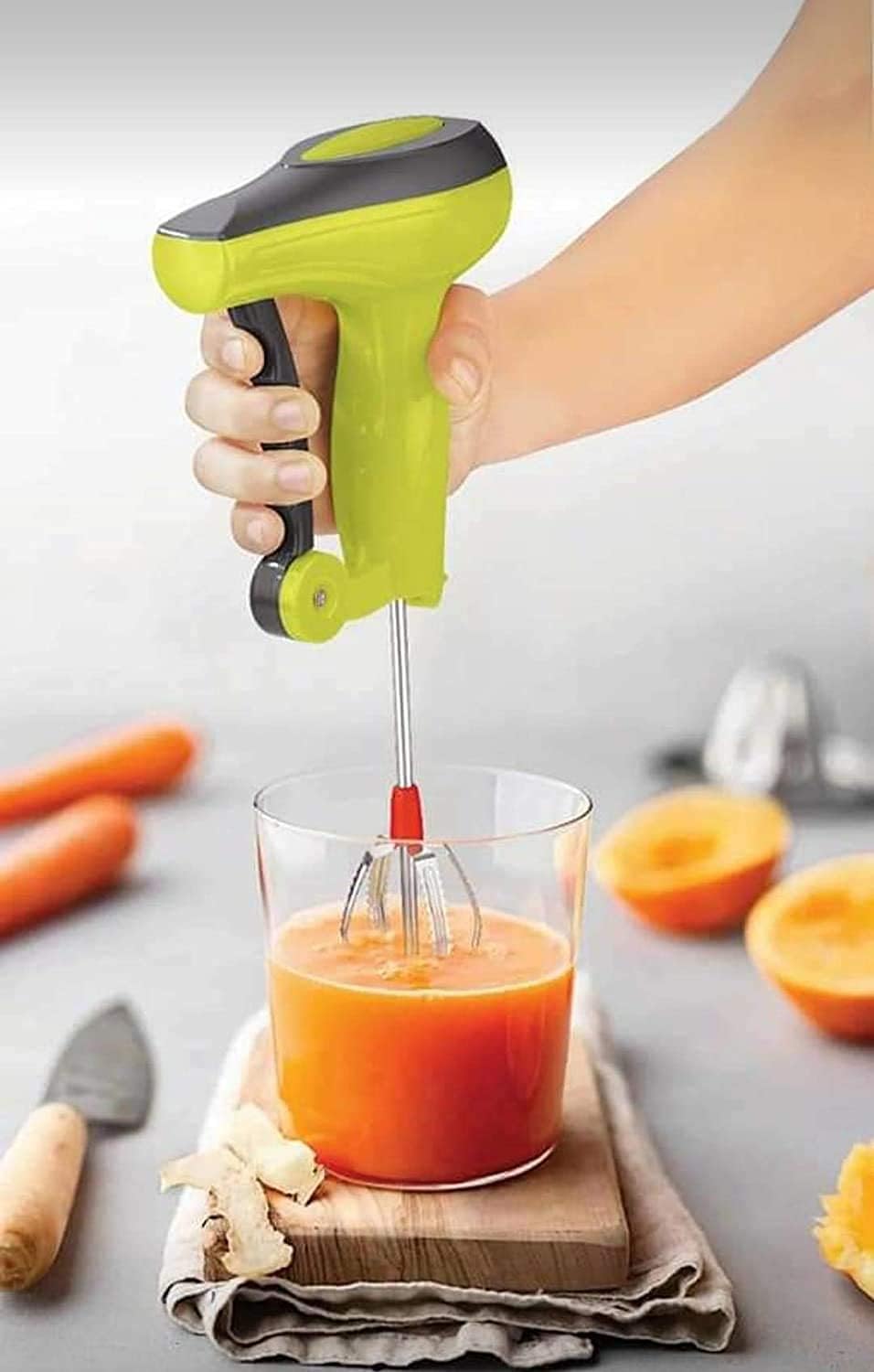Manual Stainless Steel Egg Whisk Blender Non Electric Hand Mixer for Baking Cooking Whipping and Everyday Kitchen Preparation (Green)