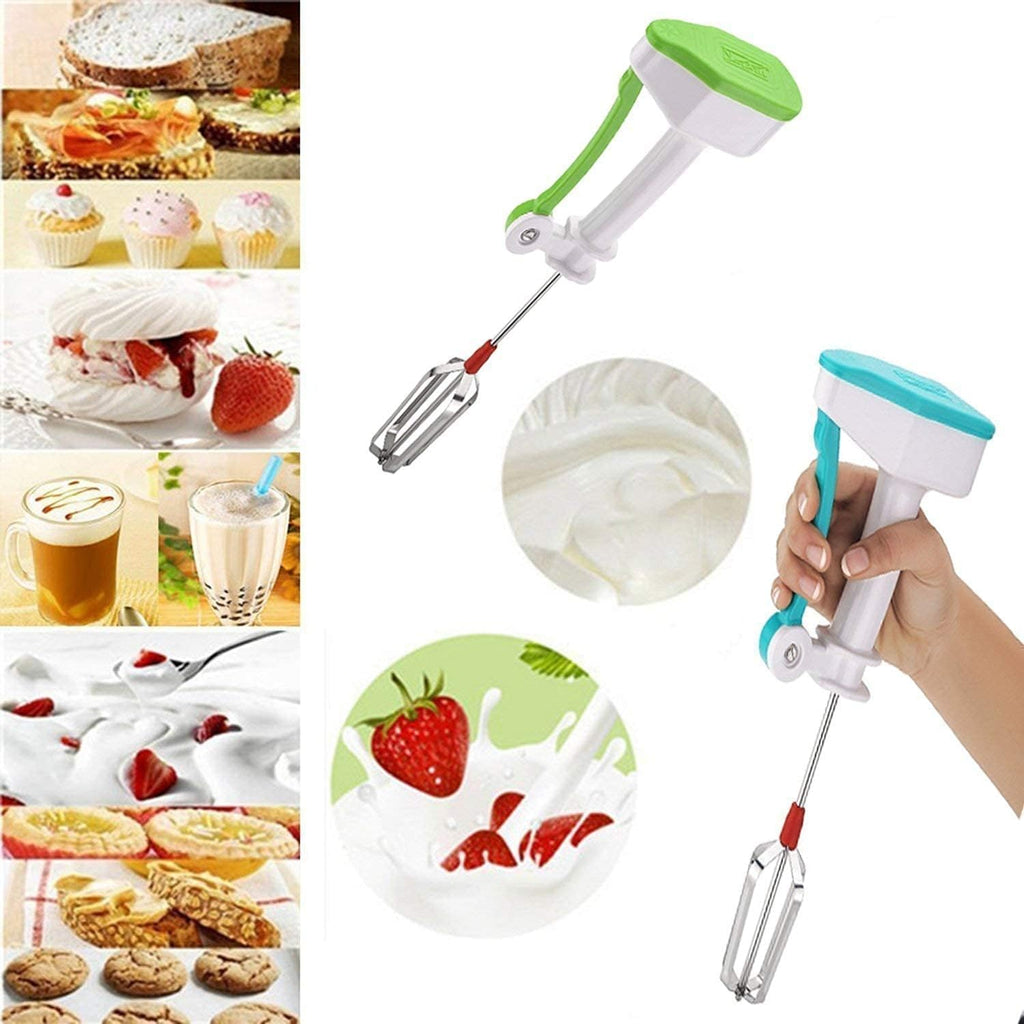Manual Stainless Steel Egg Whisk Blender Non Electric Hand Mixer for Baking Cooking Whipping and Everyday Kitchen Preparation (Green)