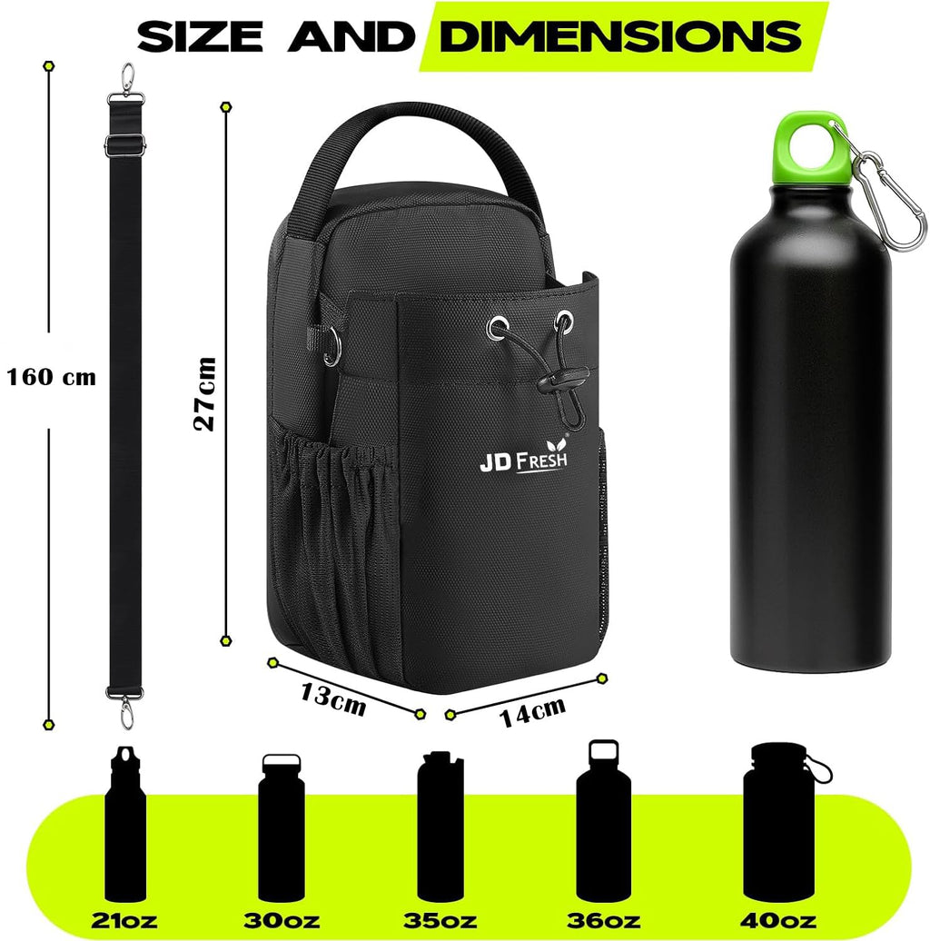 JD FRESH Magnetic Gym Bag/Unisex Crossbody Sports Bag with Water Bottle Holder/Adjustable Strap with Secure Zip Closure/Small Passport Shoulder Sling Bag for Travel/Cycling/Yoga (14x13x27 CM)