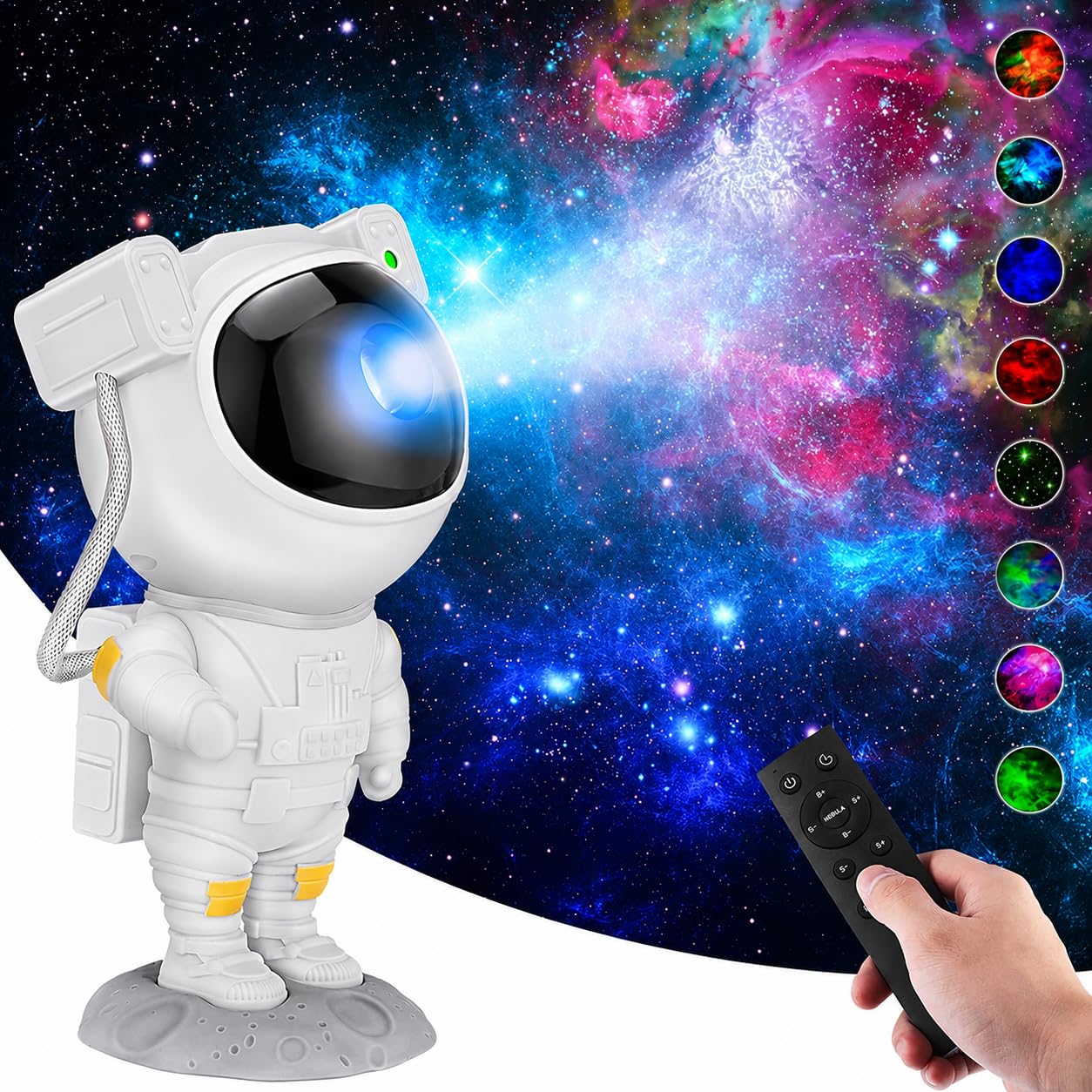 One94Store Astronaut Galaxy Projector Night Light – 360° Rotating Nebula Star Projector with Remote, Timer & Adjustable Head – LED Space Lamp for Kids’ Bedroom, Home, Gifts, Toys (Star Astronaut)