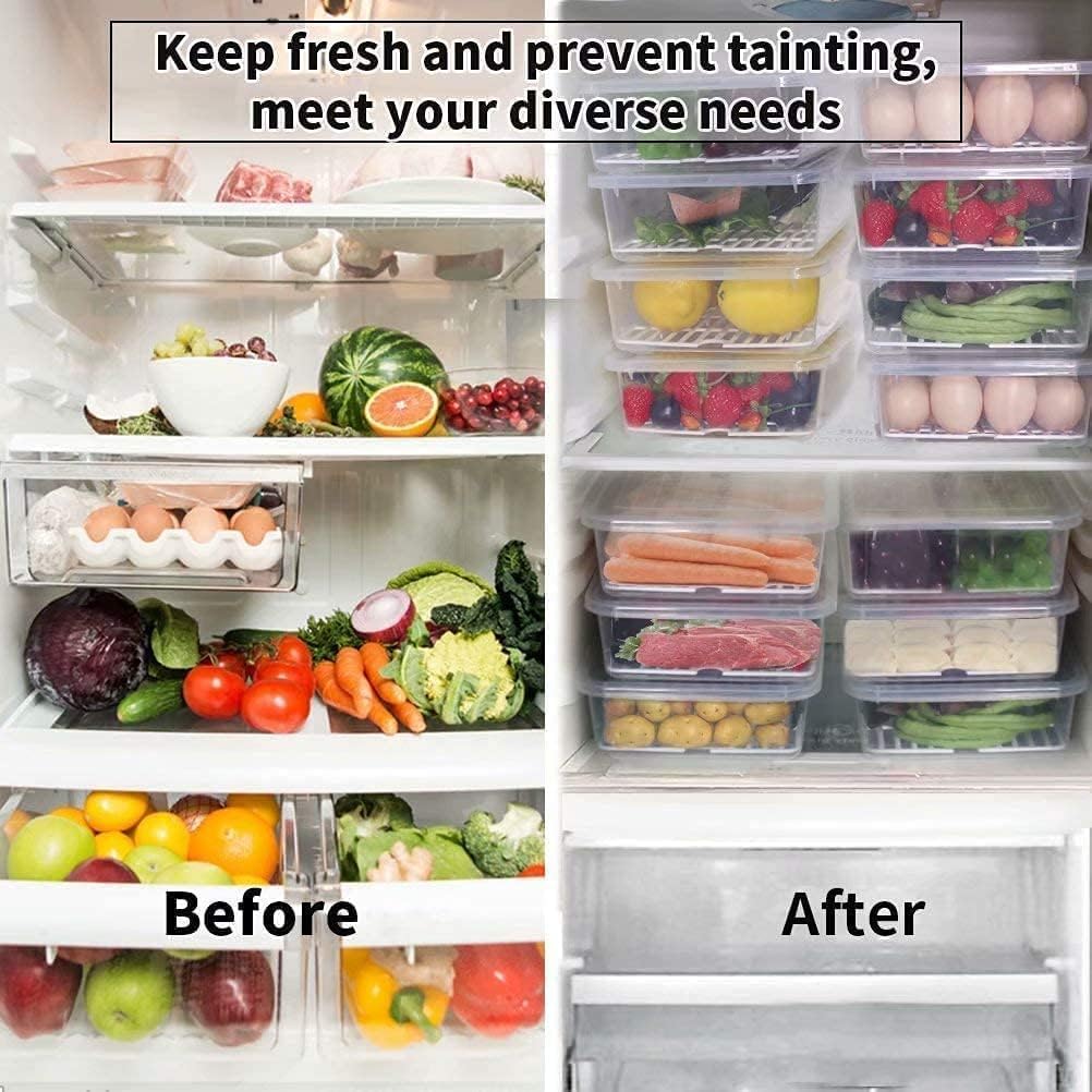 SATVIKAYA Air Tight Plastic Storage Containers Set for Kitchen | Pantry Organizers Kitchen Accessories Items,Fridge Storage Boxes | Leak-Proof, Durable, and Space-Saving (4, 2500ml) (1200 ML, 6)
