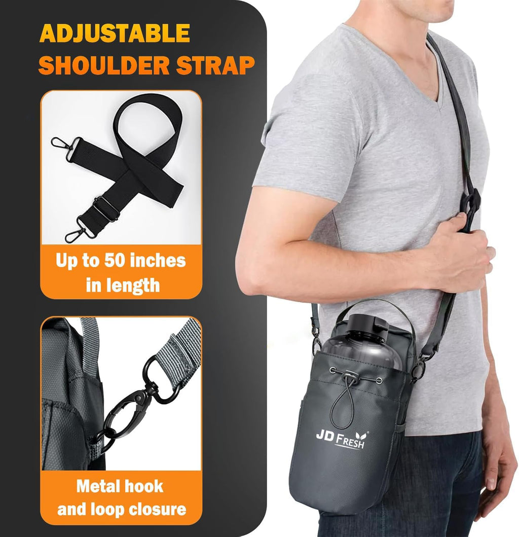 JD FRESH Magnetic Gym Bag/Unisex Crossbody Sports Bag with Water Bottle Holder/Adjustable Strap with Secure Zip Closure/Small Passport Shoulder Sling Bag for Travel/Cycling/Yoga (14x13x27 CM)