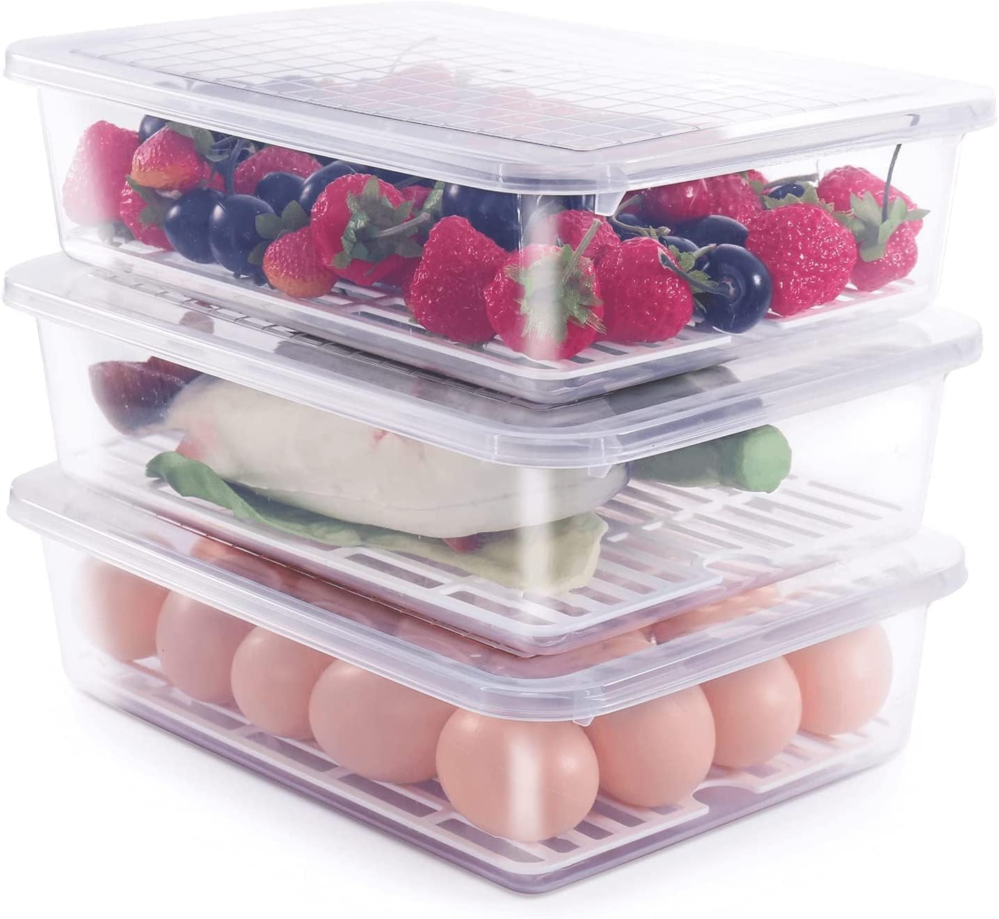 SATVIKAYA Air Tight Plastic Storage Containers Set for Kitchen | Pantry Organizers Kitchen Accessories Items,Fridge Storage Boxes | Leak-Proof, Durable, and Space-Saving (4, 2500ml) (1200 ML, 6)