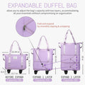 LIGHTNIING HAMMERZ Rolling Duffle Bag with Wheels, Expandable Foldable Duffle Bag with Handle for Travel, Wheeled Travel Luggage Bag Carry on Duffel Bag, Black