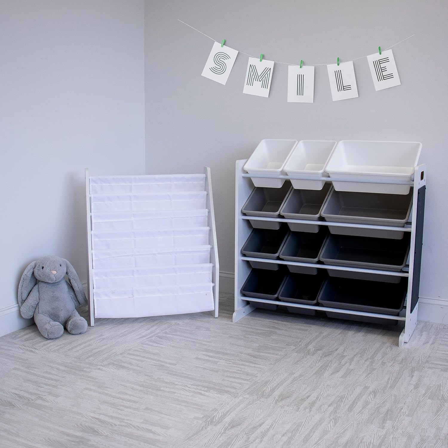 Homesmiths White Toy Storage Organizer for Kids, Set of 12 Pastel Bins Perfect for Home, Play Schools and Kindergarden