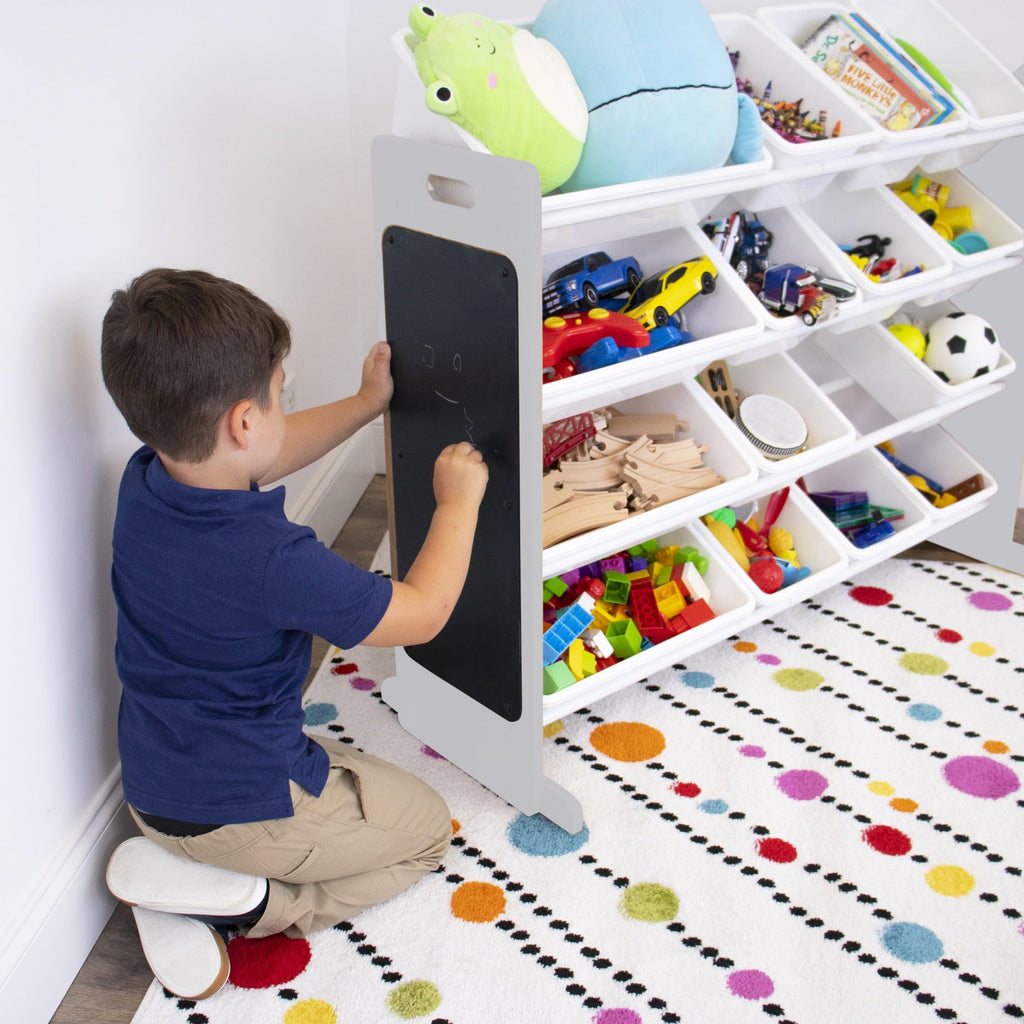 Homesmiths White Toy Storage Organizer for Kids, Set of 12 Pastel Bins Perfect for Home, Play Schools and Kindergarden